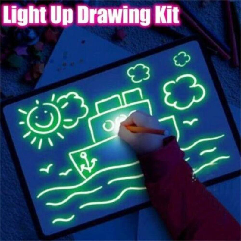 Children Luminous Fluorescent Drawing Board 3 Sizes Developing Educaitonal To