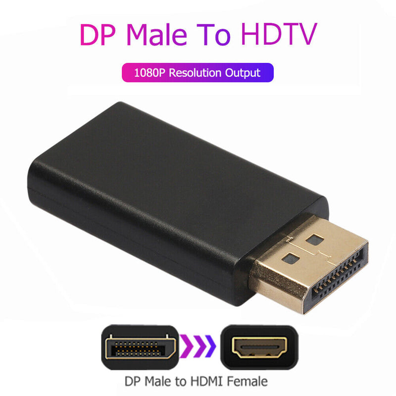 DP Male to HDMI Female Cable Adapter 1080P Converter for PC HDTV Display Laptop