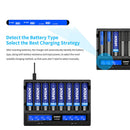 VC8 8-Bay Battery Charger for 18650 21700 AA AAA NiMH NiCd Battery Charger Newly