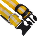 2.5cm LED Night Flashing Dog Pet Necklace Nylon Collar Leash(Yellow/L)