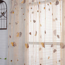 Breathing Floral Printed Window Screening Curtain Drape Home Decor(Coffee)