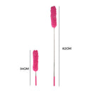 Adjustable Stretch Microfiber Duster Static Suction Dusting Brush (Rose Red