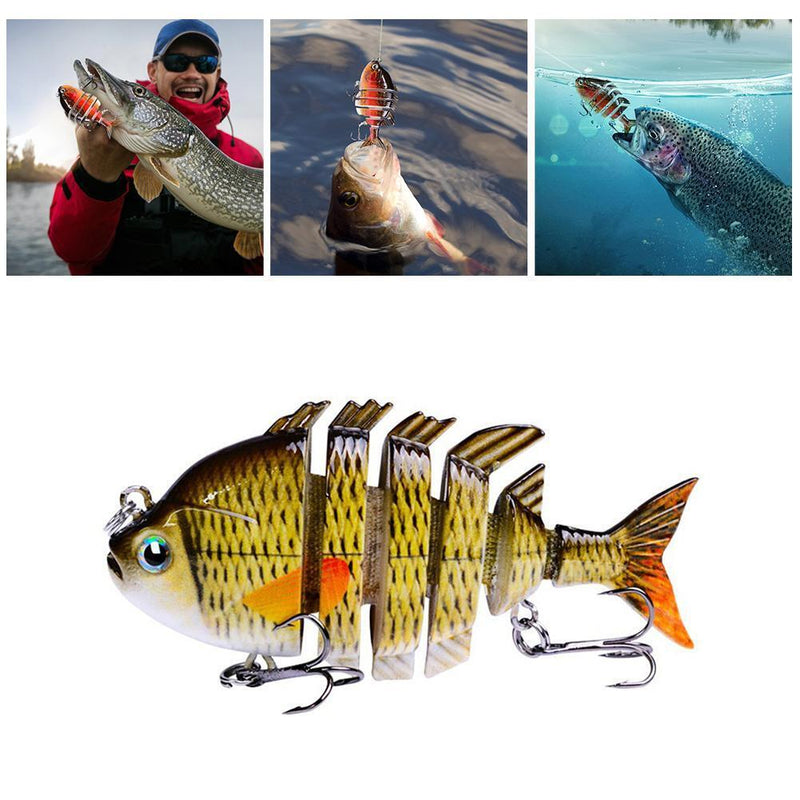 Crankbait Fishing Lures 8cm 14g 6 Sections Artificial Wobbler Hard Bait (E)