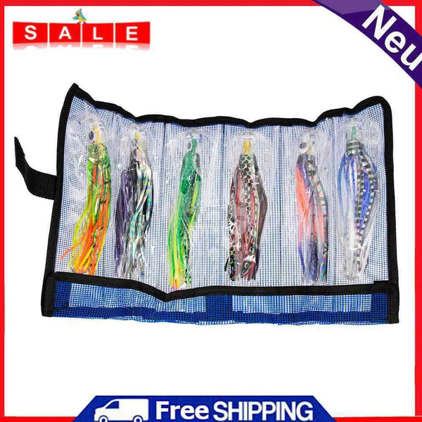 6pcs 6.5 Inch Acrylic Octopus Fishing Baits Freshwater Sea Fishing Crankbait