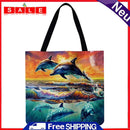 Dolphin Jump Car Shopping Bag, Printed, Casual, Large, 40x40cm