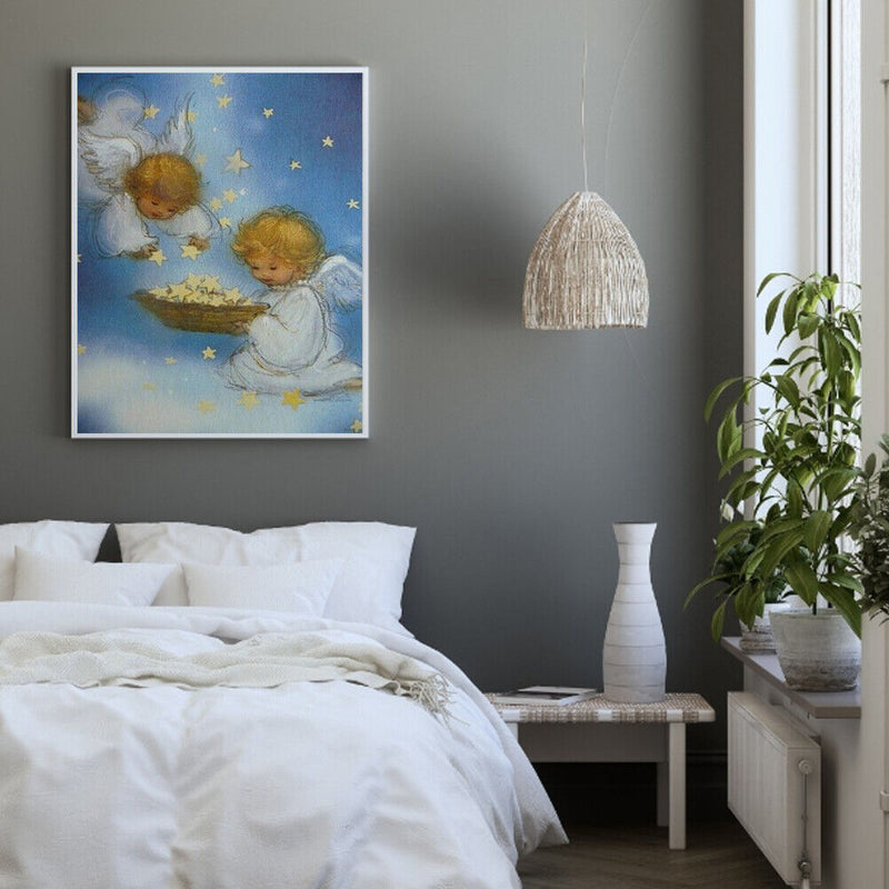 Angel Babies Playing Paint By Numbers DIY Canvas Set Oil Paint Drawing No Frame