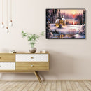 Painting By Numbers Kit DIY Snow House Hand Painted Canvas Oil Art Picture