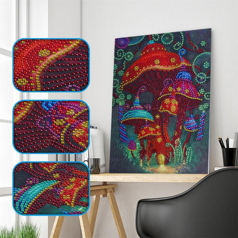 5D DIY Special Shaped Diamond Painting Color Mushroom Cross Stitch Mosaic