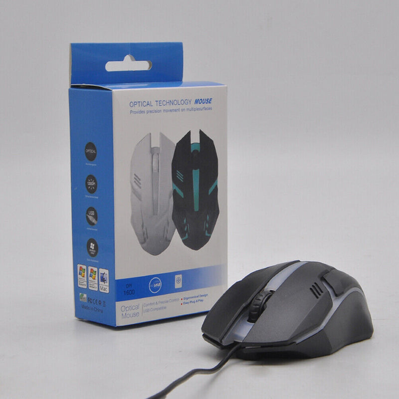 120cm USB 5500dpi 2 Buttons Led Business Mouse Optical Ergonomic for Game O