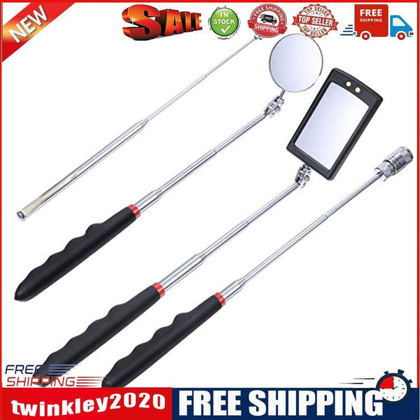 4pcs Adjustable Car Angle View Pen Automotive Telescopic Inspection Mirrors