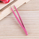 Pro Oblique Eyebrow Tweezers Stainless Steel Eyebrow Shaping(Rose Red) Newly