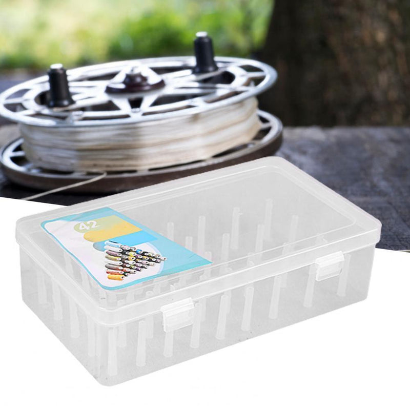 42 Spools Reels Sorting Storage Box Fishing Line Gear Case (Transparent)