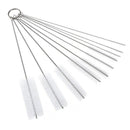 10pcs Nylon Tube Straw Brushes Set Glasses Keyboards Cleaning Brush (White)