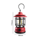 Outdoor Camping Light Retro USB Hanging Atmosphere Home Table Lamp (Red) Newly