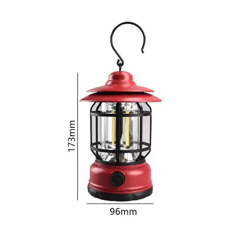 Outdoor Camping Light Retro USB Hanging Atmosphere Home Table Lamp (Red) Newly
