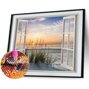 DIY Diamond Painting Kits Full Round Drill Outside Window Scenery Crafts Deco