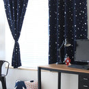 4pcs 100 X 130 cm Stars Blackout Curtain Living Room(Dark Blue)