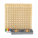 Wooden Board Game Early Learning Montessori Math Chart Chart Game for 7-14Y Kids