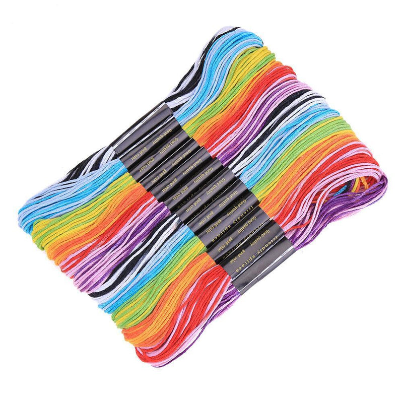 12pcs Durable Polyester Dyeing Line Sewing Cross Stitch Embroidery Yarn