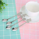 4Pcs Mini Christmas Steel Coffee Tea Kids Spoon Teaspoon Tableware E5G8