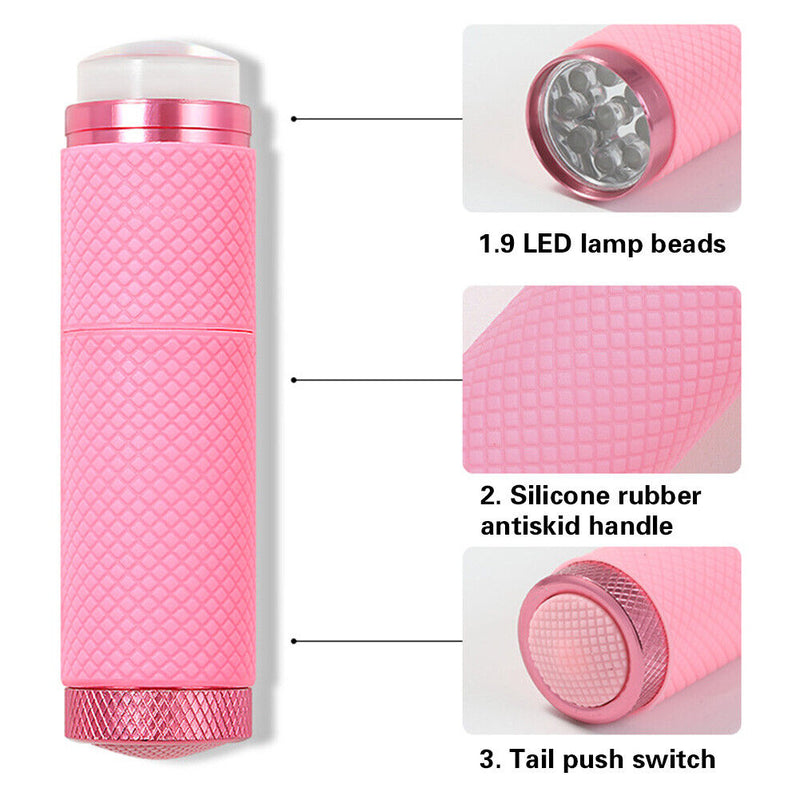 Mini UV 9 LED Light Nail Dryer Machine Flashlight for Gel Nail Art Manicure Tool