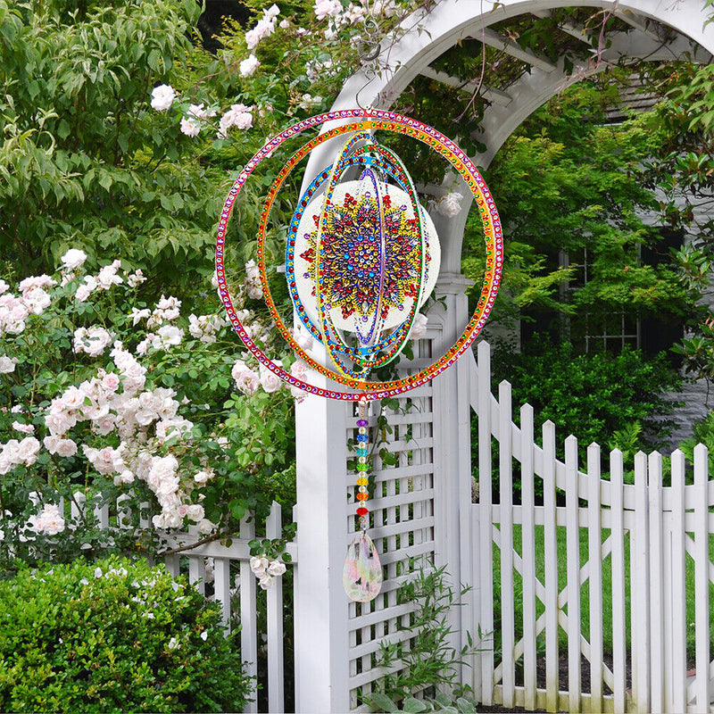 DIY Diamond Painting Double-sided Hanging Rotatable Wind Chime (GSP201) Newly