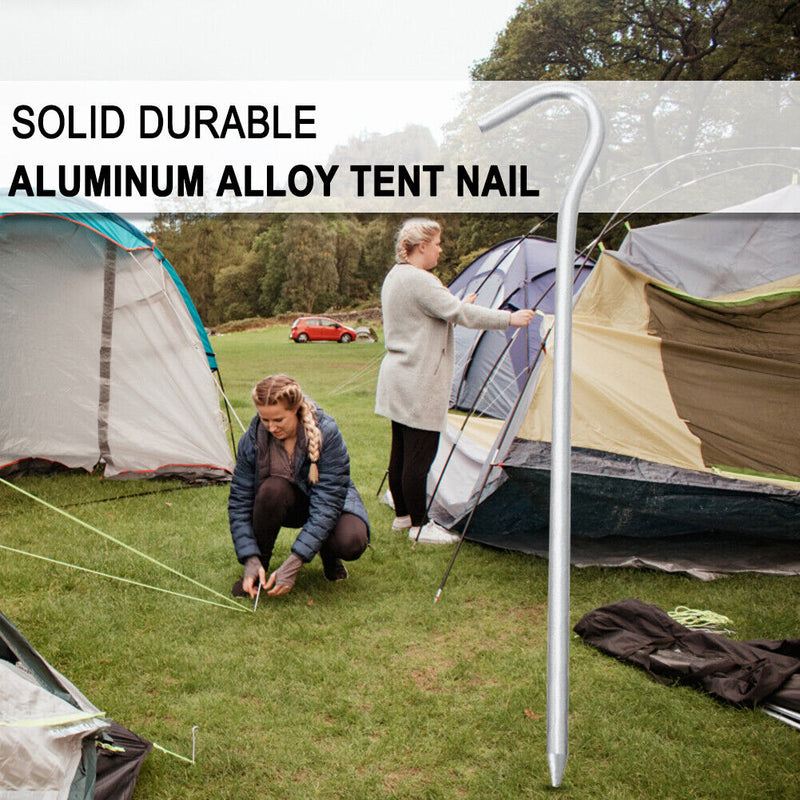 4pcs Garden Stakes with Hooks Awning Canopy Tent Nails for Hammock Awning Can