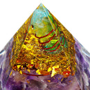 Orgone Pyramid Amethyst Peridot Crystal Healing Energy EMF Protect Meditation