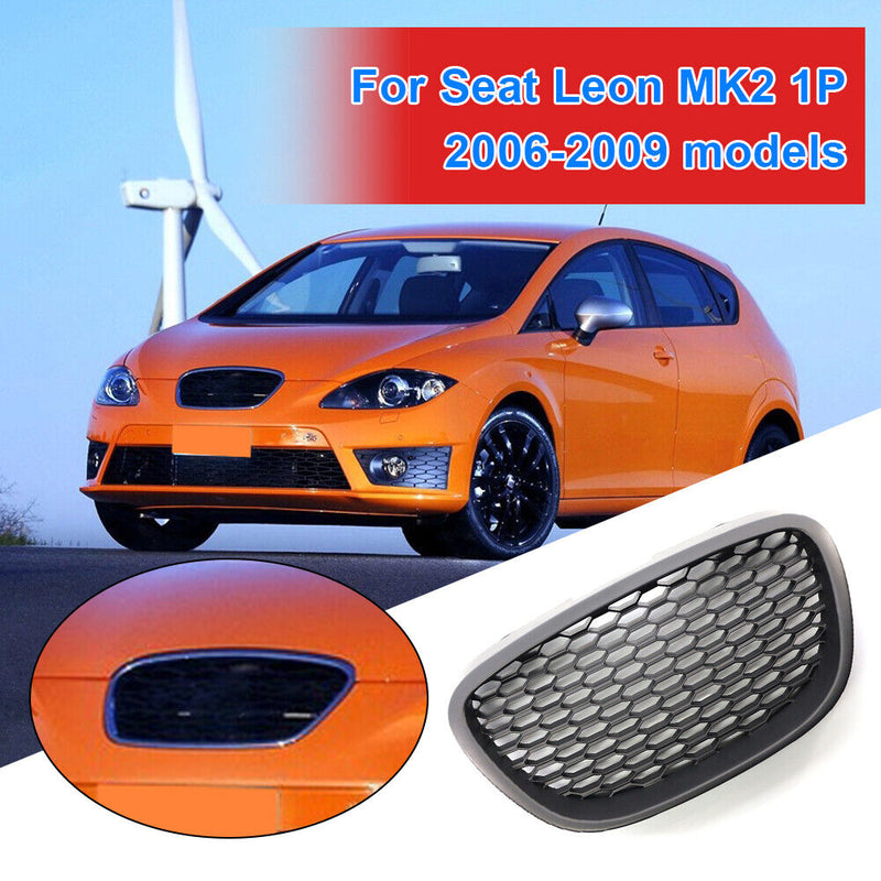 Car Front Hood Kidney Grille for Seat Leon MK2 1P 2006-2009 (Matt Black) Newly