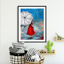 Woman with Umbrella Acrylic Oil Paint By Numbers Canvas Drawing DIY Hand Painted