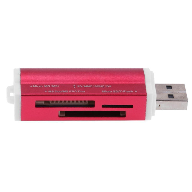 USB2.0 4 in 1 Multi Memory Card Reader for SD/SDHC/Mini SD/MMC/TF (Red) Newly
