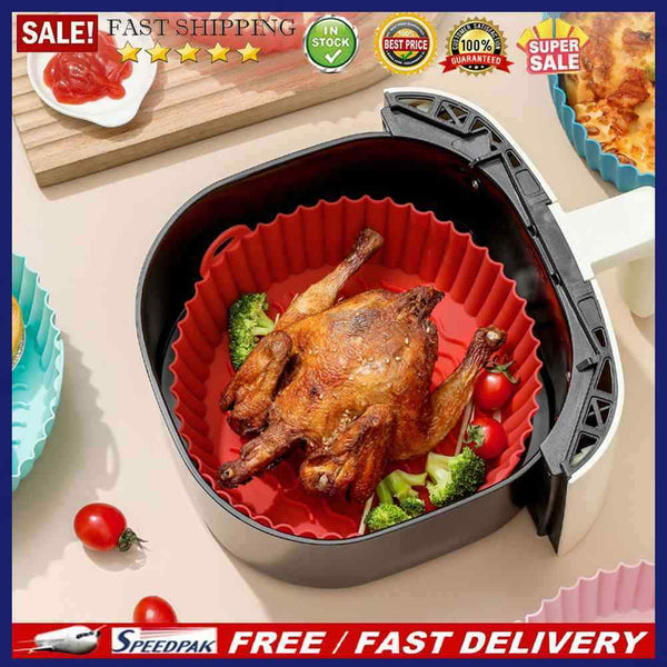 Silicone Air Fryers Basket Baking Accessories for Family Baking Camping Barbecue