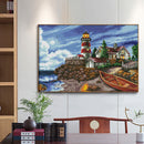 14CT Seaside Lighthouse Counted Cross Stitch Full Embroidery Kit DIY Needle