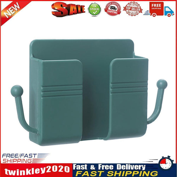 Adhesive Remote Control Mobile Phone Charging Plug Organizer Rack (Green) Newly