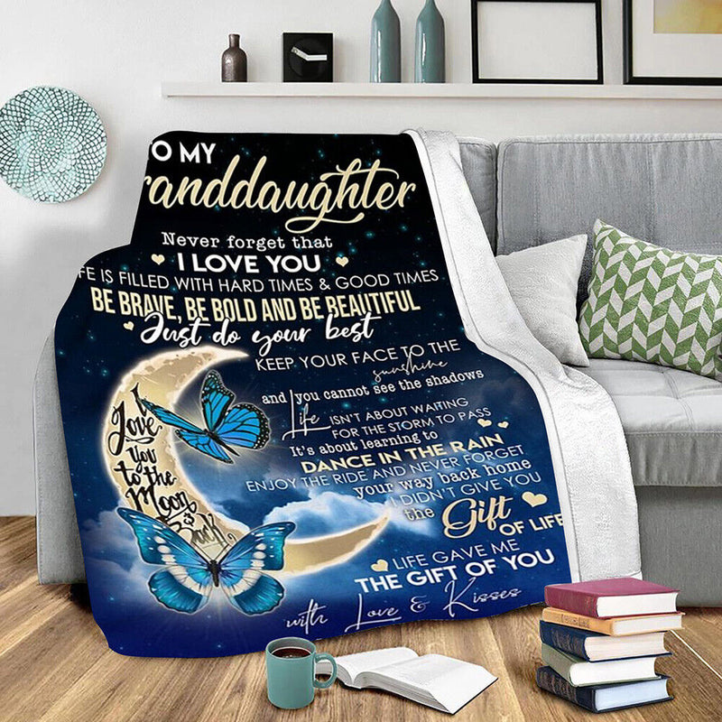 Fleece Letter Print Throw Blanket Bed Sofa Couch Soft Cozy Quilts Birthday Gifts