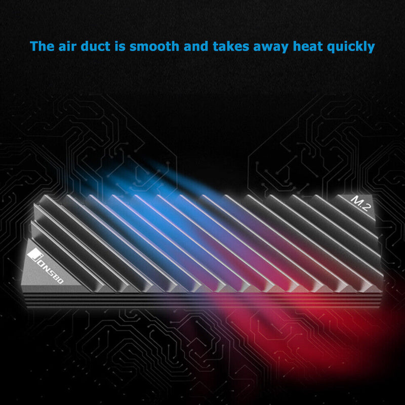 For M.2 2280 SSD PC Hard Disk Heat Sink Heat Dissipation Fin with Thermal Pad