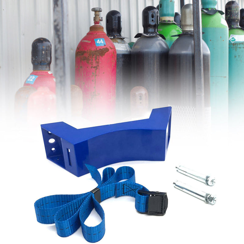Gas Cylinder Bracket Wall Mounted Durable Gas Cylinder with Screws - Blue Newly