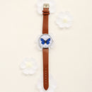 Lvpai Luxury Brand Women Bracelet Leather Butterfly Watch (Brown)