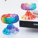 DIY Epoxy Mirror Creative Leaf Candle Holder Storage Base Mold Decor~