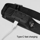 COB LED Sensor Headlight Flashlight USB Outdoor Camping Strong (A White)