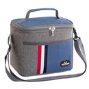 Portable Thermal Stripe Waterproof Aluminum Foil Insulated Lunch Bag (Blue)