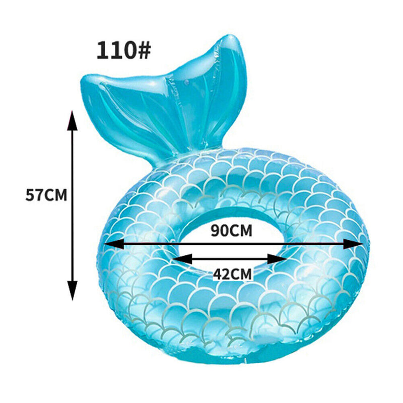 Inflatable Swimming Ring Adults Floating Swimming Circle (Blue Green 110) Newly