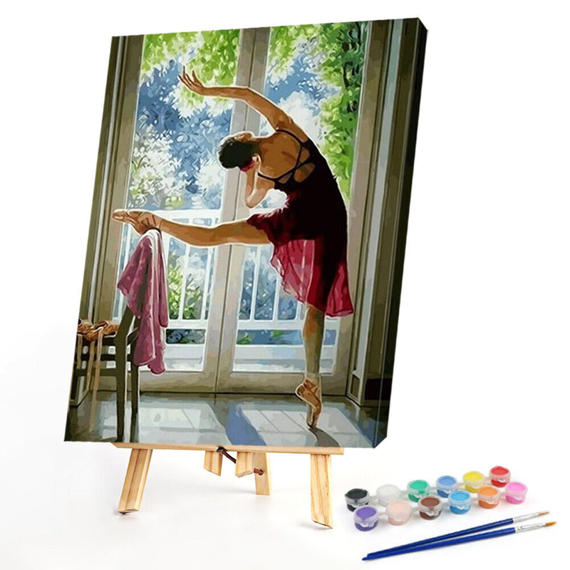 Dancing Girl Oil Paint by Numbers Hand Painted Frameless Picture Home Ornament