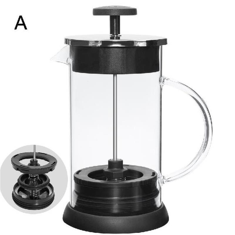 Press Coffee Brewer French Filter Manual Coffee Maker Kettle Glass Teapot