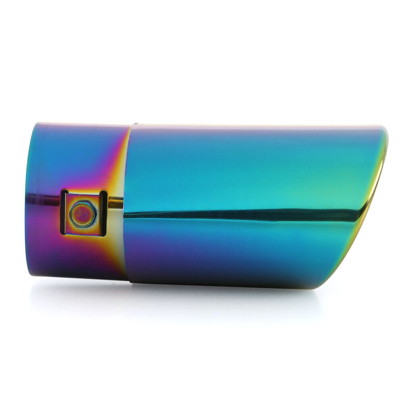 Burnt Multicolor Straight Stainless Steel Car Exhaust Tip Muffler Silencer Newly