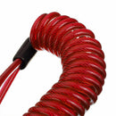 Motorbike Motorcycle Safety Lanyard Spring Coil Disc Brake Lock Reminder Cable
