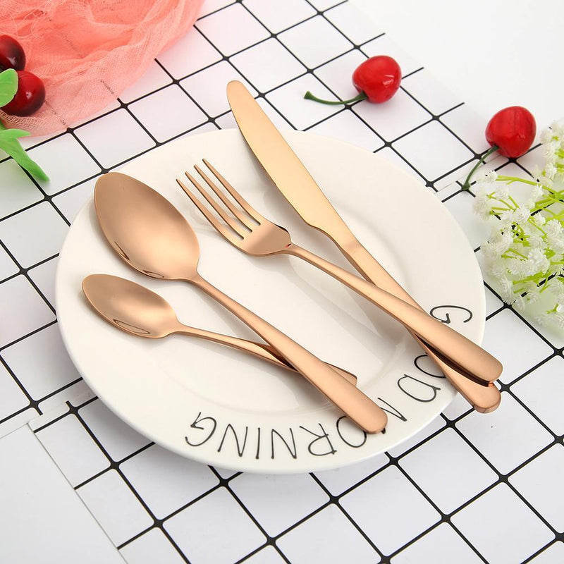 8pcs Stainless Steel Tableware Chopsticks Spoon Fork Knifes Outdoor Cutlery Set