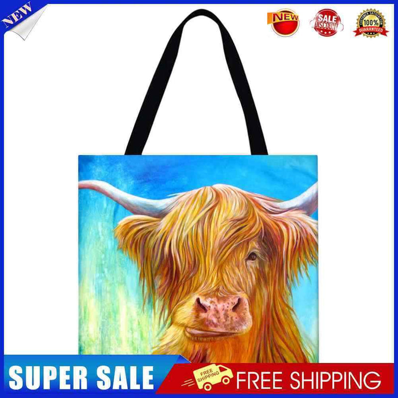 #A Cow Printed Shoulder Shopping Bag Casual Large Tote Handbag (40*40cm)