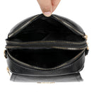 2pcs Retro Women PU Multi Layers Shell Shoulder Messenger Bag (Black)