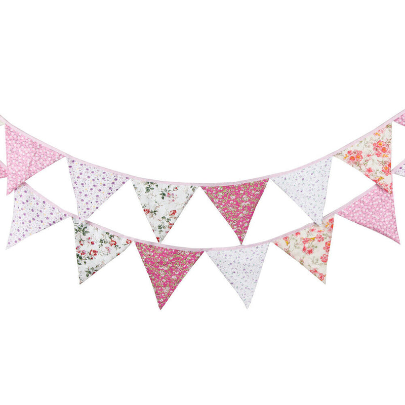 12 Flags 3.2m Retro Flowers Party Wedding Pennant Bunting Banner Decor